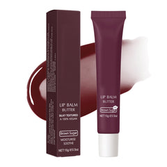 Lip Glowy Balm Butter Lip Balm Plumps Moisturizing Hydrating Lip Mask Repair Moisturizer Lips Care Lip Treatment for Dry Cracked Lip Glossy Finish Vegan Tinted Lip Balm Chapstick (#3 Brown Sugar)